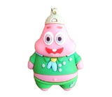 3D PVC Figure Keychain - SpongeBob SquarePants - Patrick Star Green Cap Outfit
