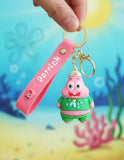 3D PVC Figure Keychain - SpongeBob SquarePants - Patrick Star Green Cap Outfit