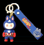 3D PVC Figure Keychain - Capitan America - Labubu Captain America