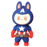 3D PVC Figure Keychain - Capitan America - Labubu Captain America