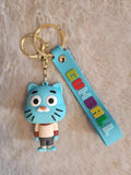 3D PVC Figure Keychain - Cartoon Gumball Watterson - Gumball Classic Outfit