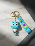 3D PVC Figure Keychain - Cartoon Gumball Watterson - Gumball Classic Outfit
