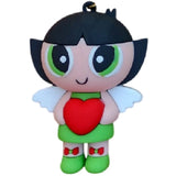 3D PVC Figure Keychain - Powerpuff Girls - Buttercup Angel Holding Heart
