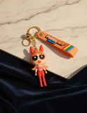 3D PVC Figure Keychain - Powerpuff Girls - Blossom Pink Top Red Leggings