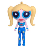 3D PVC Figure Keychain - Powerpuff Girls - Bubbles Teen Floral Outfit