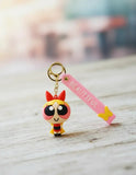 3D PVC Figure Keychain - Powerpuff Girls - Blossom Classic Outfit