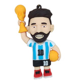 3D PVC Figure Keychain - Football Club - Messi Holding Trophy And Ball