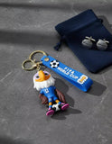 3D PVC Figure Keychain - Clubes De Futbol Clutch Aguila Calva De Estados Unidos - Eagle Mascot Football Player