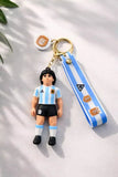 3D PVC Figure Keychain - Clubes De Futbol El Diego - Maradona Argentina Striped Kit