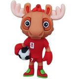 3D PVC Figure Keychain - Clubes De Futbol Maple Alce De Canada - Moose Holding Soccer Ball