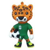 3D PVC Figure Keychain - Football Club - Jaguar Holding Soccer Ball