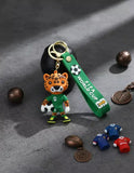 3D PVC Figure Keychain - Clubes De Futbol Zayu Jaguar De Mexico - Jaguar Holding Soccer Ball