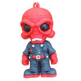 3D PVC Figure Keychain - Craneo Rojo - Red Skull Superheroes - Red Skull In Uniform