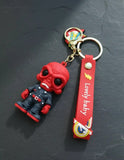 3D PVC Figure Keychain - Craneo Rojo - Red Skull Superheroes - Red Skull In Uniform