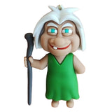 3D PVC Figure Keychain - Croods - Gran Holding Staff Green Dress
