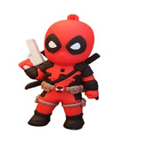 3D PVC Figure Keychain - Deadpool Superheroes - Chibi Deadpool Holding Pistol