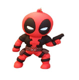 3D PVC Figure Keychain - Deadpool Superheroes - Chibi Deadpool Holding Gun