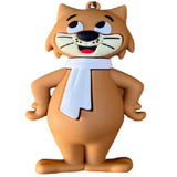 3D PVC Figure Keychain - Don Gato Y Su Pandilla - Fancy-fancy White Scarf