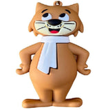 3D PVC Figure Keychain - Don Gato Y Su Pandilla - Fancy-fancy White Scarf