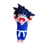 3D PVC Figure Keychain - Dragon Ball Z - Chibi Goku Blue Gi Yelling
