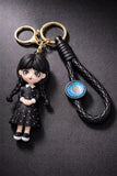 3D PVC Figure Keychain - Familia Addams Adams - Wednesday Polka Dot Dress
