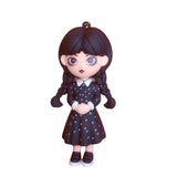 3D PVC Figure Keychain - Familia Addams Adams - Wednesday Polka Dot Dress