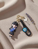3D PVC Figure Keychain - Familia Addams Adams - Wednesday Holding Cello