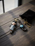 3D PVC Figure Keychain - Familia Addams Adams - Wednesday Nevermore Uniform Variant 2