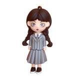 3D PVC Figure Keychain - Familia Addams Adams - Wednesday Nevermore Uniform Variant 2