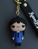 3D PVC Figure Keychain - Familia Addams Adams - Wednesday Nevermore Uniform Variant 3