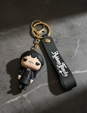 3D PVC Figure Keychain - Familia Addams Adams - Wednesday Standing In Dress
