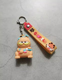 3D PVC Figure Keychain - Garfield - Brushing Teeth Bubbles