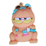 3D PVC Figure Keychain - Garfield - Brushing Teeth Bubbles