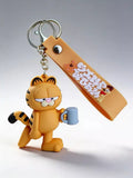 3D PVC Figure Keychain - Garfield - Grumpy Holding Mug