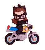 3D PVC Figure Keychain - Gatubela Superheroes - Catwoman Riding Motorcycle