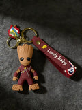 3D PVC Figure Keychain - Guardianes De La Galaxia Superheroes - Baby Groot Ravager Outfit