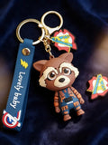 3D PVC Figure Keychain - Guardianes De La Galaxia Superheroes - Rocket Raccoon Jumpsuit