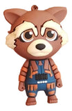 3D PVC Figure Keychain - Guardianes De La Galaxia Superheroes - Rocket Raccoon Jumpsuit