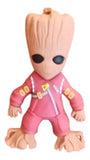 3D PVC Figure Keychain - Guardianes De La Galaxia Superheroes - Baby Groot Pink Ravager Suit