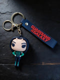 3D PVC Figure Keychain - Guardianes De La Galaxia Superheroes - Mantis Green Striped Jumpsuit
