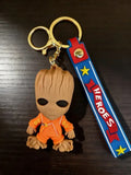 3D PVC Figure Keychain - Guardianes De La Galaxia Superheroes - Baby Groot Ravager Uniform