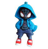 3D PVC Figure Keychain - Spider-Man - Miles Morales Blue Hoodie
