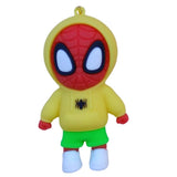 3D PVC Figure Keychain - Spider-Man - Yellow Hoodie Green Shorts