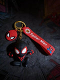 3D PVC Figure Keychain - Spider-Man - Chibi Miles Morales Crouching