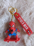 3D PVC Figure Keychain - Spider-Man - On Skateboard