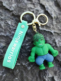 3D PVC Figure Keychain - Hulk Superheroes - Chibi Hulk Squatting Pose