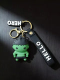 3D PVC Figure Keychain - Hulk Superheroes - Chibi Hulk Grumpy Pose