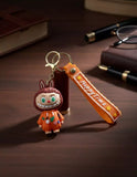3D PVC Figure Keychain - Labubu - Orange Graffiti Hoodie