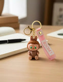 3D PVC Figure Keychain - Labubu - Brown Sitting