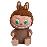 3D PVC Figure Keychain - Labubu - Brown Sitting